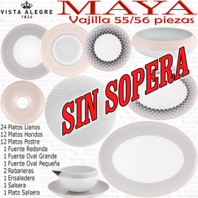 Vajilla colección MAYA Vista Alegre 55-56 piezas SIN SOPERA