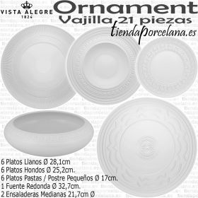 ORNAMENT Vista Alegre vajilla 21 piezas Porcelana