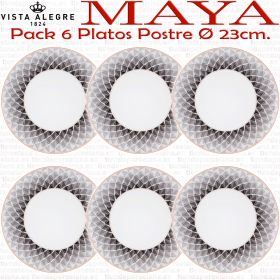 Vista Alegre MAYA Juego 6 Platos Postre 23cm