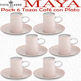 Juego 6 Tazas Café con Plato Vista Alegre MAYA