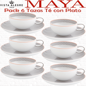 Vista Alegre MAYA juego 6 Tazas de Té con Plato