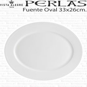 Fuente oval para servir Perla Vista Alegre 33x26cm mediana servicio de mesa hogar hostelería, porcelana profesional