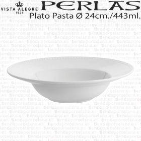 Plato hondo para servir espaguetis Perla Vista Alegre 24cm 443ml Platos para Pasta 
