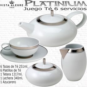 Juego Té 6 servicios 15 piezas Vista Alegre DOMO PLATINIUM