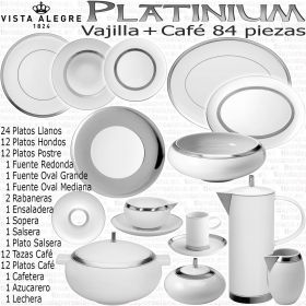 Vista Alegre Platinium vajilla más juego cafe 84 piezas