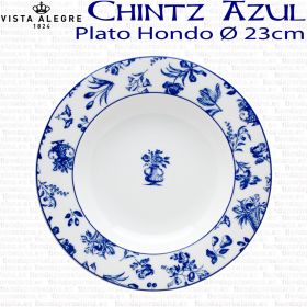 Plato Hondo 23cm Ø Flores Vista Alegre CHINTZ AZUL