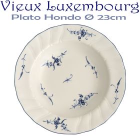 Plato Hondo 23cm Ø Villeroy Boch ALT VIEUX LUXEMBURG Flores Azules Cobalto