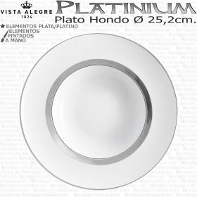 Plato Sopa Hondo Vista Alegre Domo Platinium Vista Alegre porcelana plata