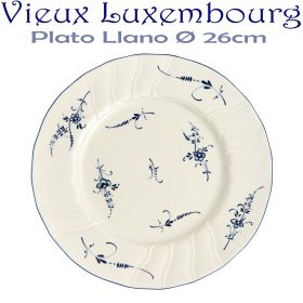 Plato Llano 26cm Ø Villeroy Boch ALT VIEUX LUXEMBURG Flores Azules Cobalto