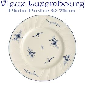 Plato Postre 21cm Ø Villeroy Boch ALT VIEUX LUXEMBURG Flores Azules Cobalto