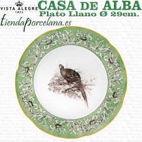CASA DE ALBA Plato Llano Vista Alegre Porcelana
