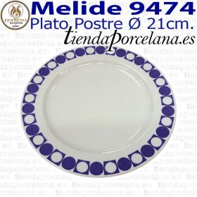 Plato de Postre Porcelanas Santa Clara Melide 9474 Santa Clara Azul Cobalto