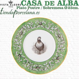 CASA DE ALBA Plato Postre Sobremesa Vista Alegre porcelana decorada