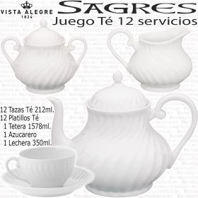 SAGRES Juego de Té completo Porcelana Vista Alegre blanco