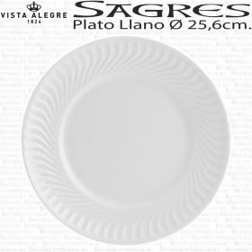 SAGRES Vista Alegre Plato Llano Porcelana Blanca relieve