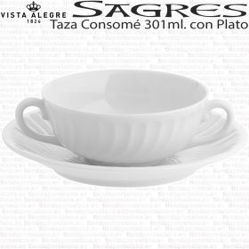 SAGRES Taza Consomé con Plato Vista Alegre Porcelana Colección 
