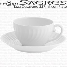 SAGRES Vista Alegre Tazas Desayuno con Plato Porcelana