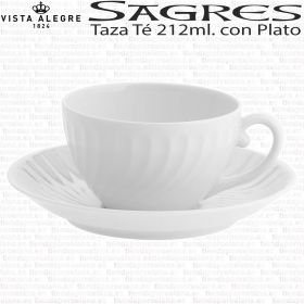 SAGRES Taza Té con Plato Vista Alegre Porcelana Blanca