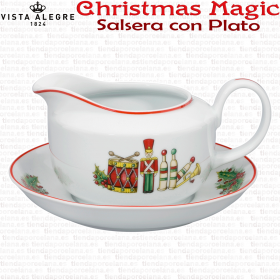 Salsera con Plato Vista Alegre CHRISTMAS MAGIC