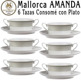 Set 6 Tazas Consomé con Plato Santa Clara Mallorca Amanda