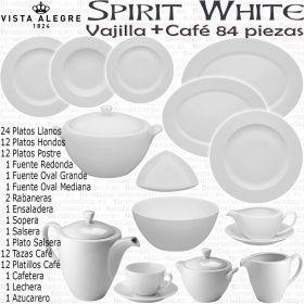 Vajilla completa con servicio café 84 piezas Vista Alegre Spirit Blanco White
