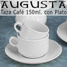 Tazas Café/Leche 150ml con Plato Augusta Santa Clara