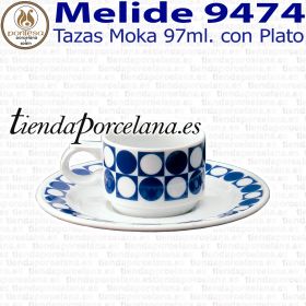 Taza Café Moka Expreso con Plato Porcelanas Pontesa Melide 9474 Vajillas Santa Clara