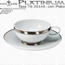Tazas The con Plato Vista Alegre Platinum