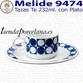 Tazas Té con Plato Porcelanas Pontesa Vajillas Santa Clara Melide 9474