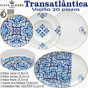 TRASATLANTICA Vajilla Vista Alegre 20 piezas