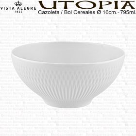 UTOPIA Cazoleta Bol Cereales porcelana Vista Alegre blanco relieve