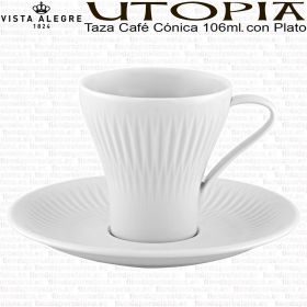 Taza Té C/Platillo 220ml. Loza Blanca