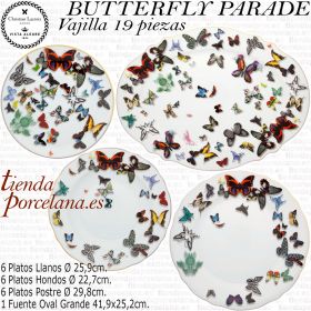 BUTTERFLY PARADE by Christian Lacroix Vajilla 19 piezas Vista Alegre