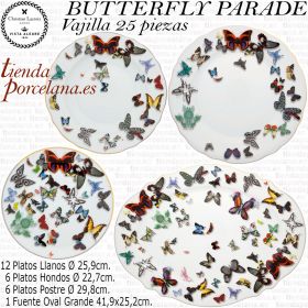 BUTTERFLY PARADE Vista Alegre by Christian Lacroix Vajilla 25 piezas