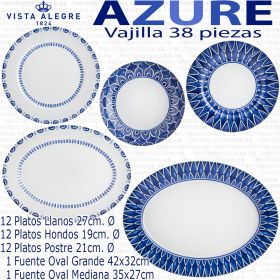 Vajilla 38 piezas Vista Alegre Azure Lux