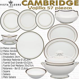 Vajilla Cambridge Vista Alegre vajilla completa 56 57 piezas 12 servicios de mesa