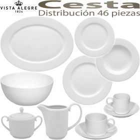 Vajilla Vista Alegre CESTA 46 piezas con Tazas de Café y Té