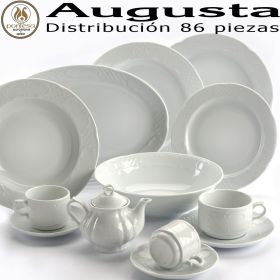 Vajilla elegante, diseño clásico y barata, todo en esta vajilla de Santa Clara Pontesa Augusta Blanca de 86 piezas