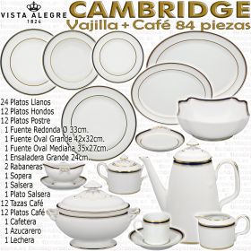 Vajilla completa con Servicio Café completo CAMBRIDGE Vista Alegre Porcelana Portugal