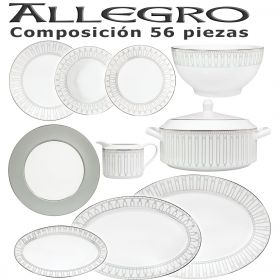 Vajilla 56/57 piezas Vista Alegre Domo Venezia + Obsequio Cristalería 36 Copas O Bono Regalo