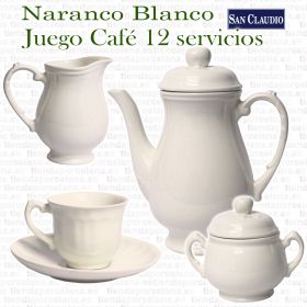Naranco Blanco Lozas San Claudio Juego Café completo 12 servicios 27 piezas
