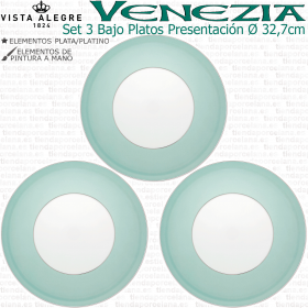 Pack 3 Platos Presentación VENEZIA Vista Alegre platos verdes