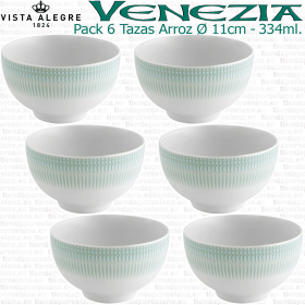 Set 6 Tazas Bol Arroz Vista Alegre VENEZIA Verde