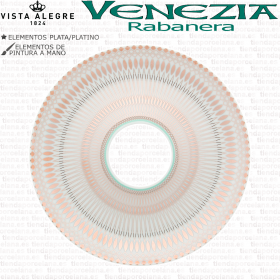 Rabanera decoracion en Plata Platino Vista Alegre VENEZIA