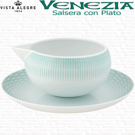 Salsera con Plato VENECIA Vista Alegre Porcelana decorada