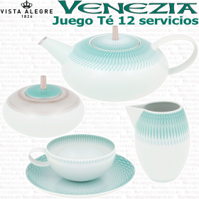 VENEZIA Vista Alegre Juego de Té 12 servicios (27 piezas)