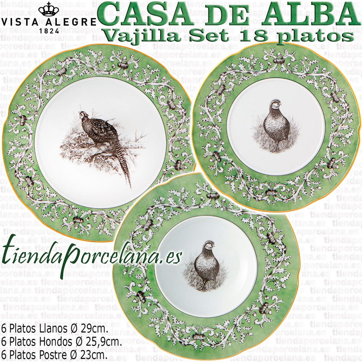 CASA DE ALBA Vajilla Set 18 platos Vista Alegre MEJOR PRECIO
