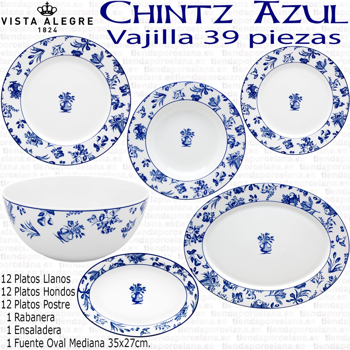 Vajilla vista alegre online flor azul