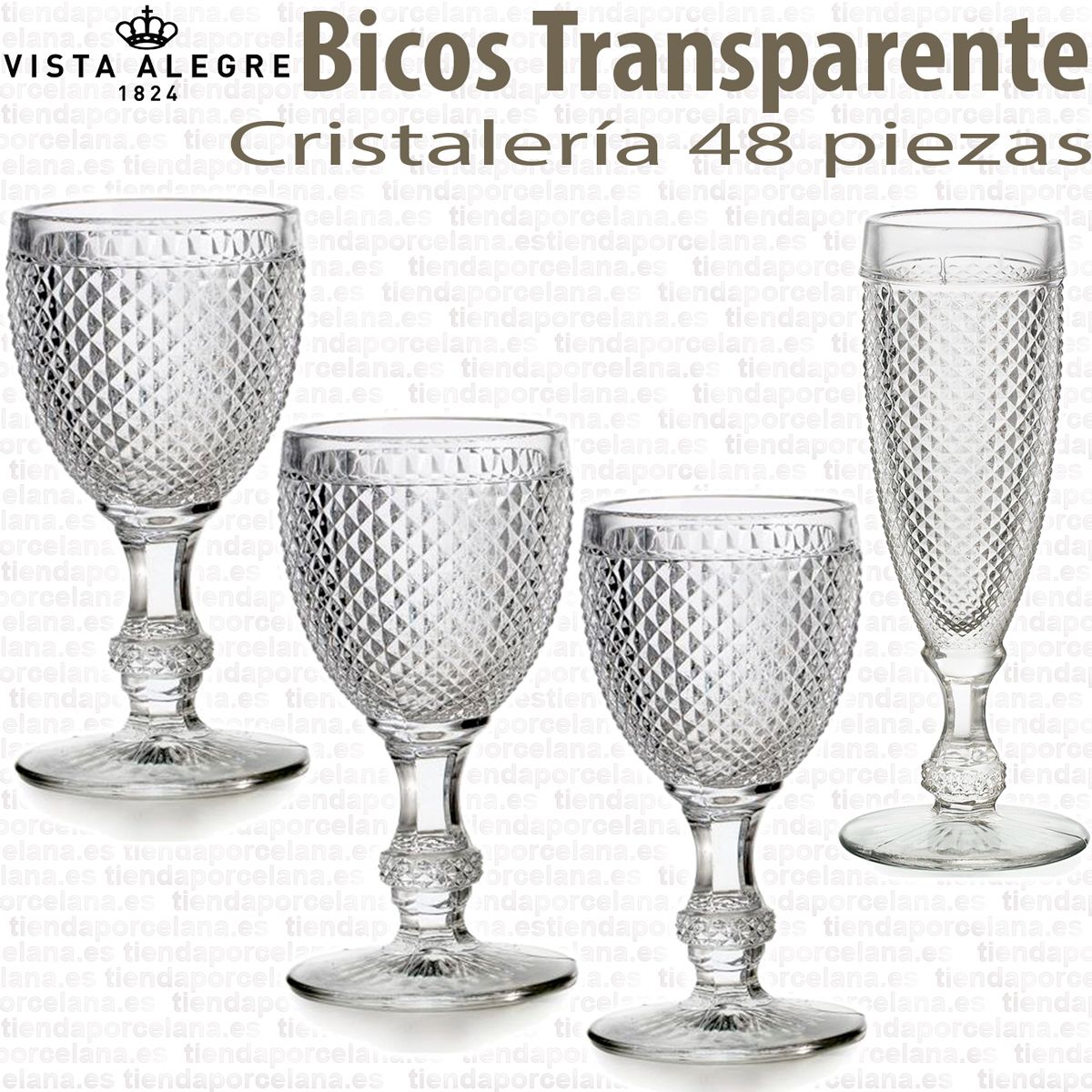 Cristalería 48 copas Vista Alegre BICOS - PICOS Transparente