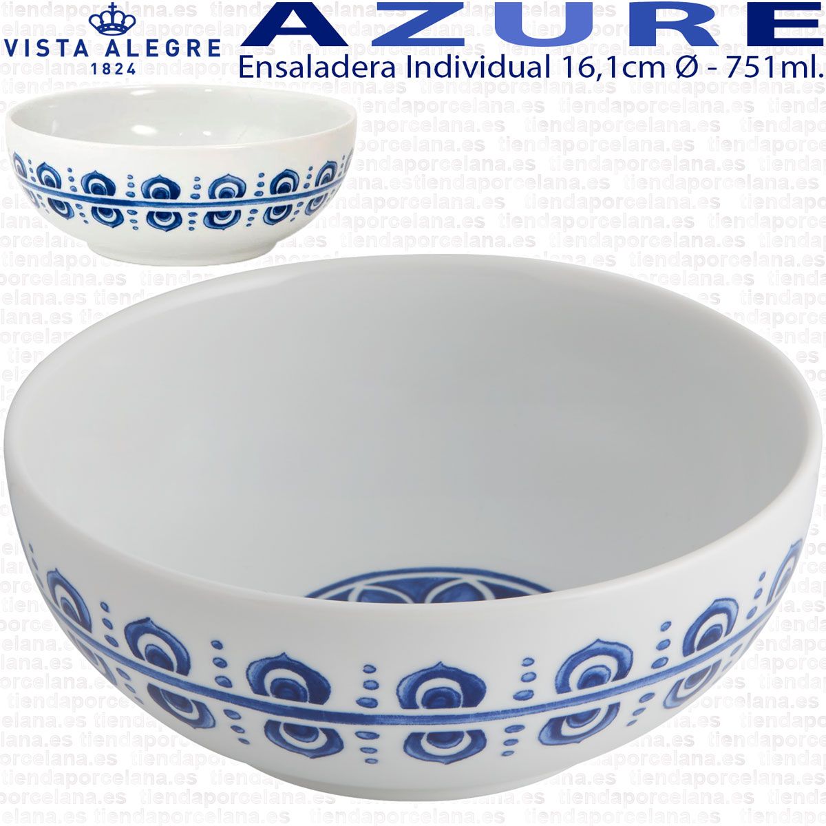 Ensaladera Individual 16 1cm 751ml. Vista Alegre AZURE LUX